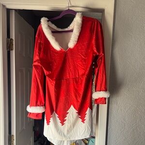 Festive christmas Red and White Christmas Dress